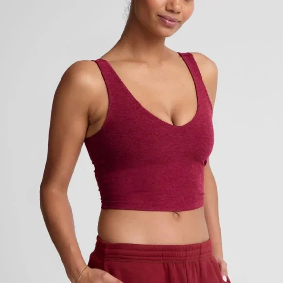 Beyond Yoga Spacedye Good Day Cropped Tank in Bordeaux Heather - Picture 2 of 8